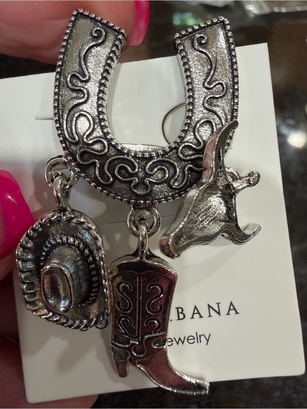 Silver Western Charm Brooch Cluster - Picture 3 of 5